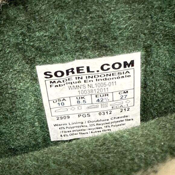 Sorel Caribou Insulated Waterproof Winter Snow Boots Womens Size 10 Black Tall - Picture 11 of 13